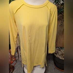 Exc Logo Lori Goldstein Yellow 100% Cotton Tunic Sz Xs